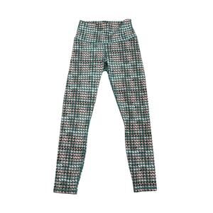 Fabletics Powerhold Athleisure High Waist Green Pixelated Print Leggings Size XS